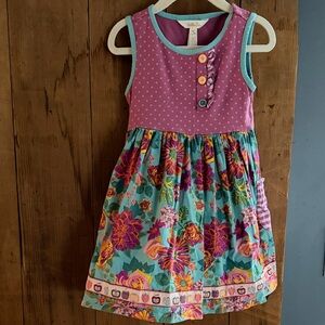 Matilda Jane Pink and Teal Floral Kids Dress
